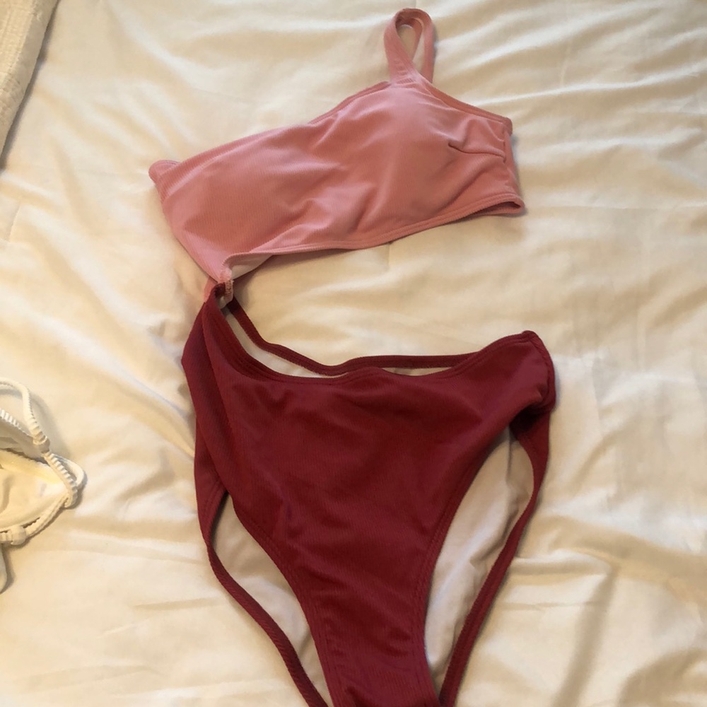 New One Piece with Cut Outs - Pink